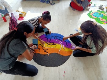 rangoli competition at Creative Multimedia Institute