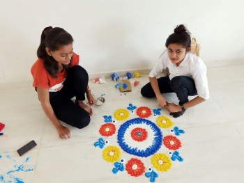 rangoli competition at Creative Multimedia Institute