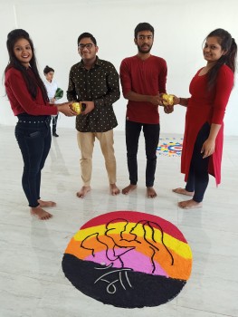 rangoli competition at Creative Multimedia Institute